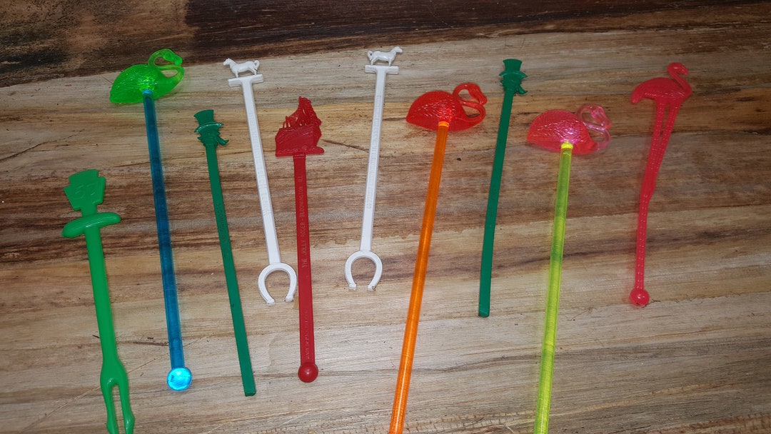 10 Random Vintage Swivel Sticks, Cocktail Stirrers, 1960s1970s Etsy