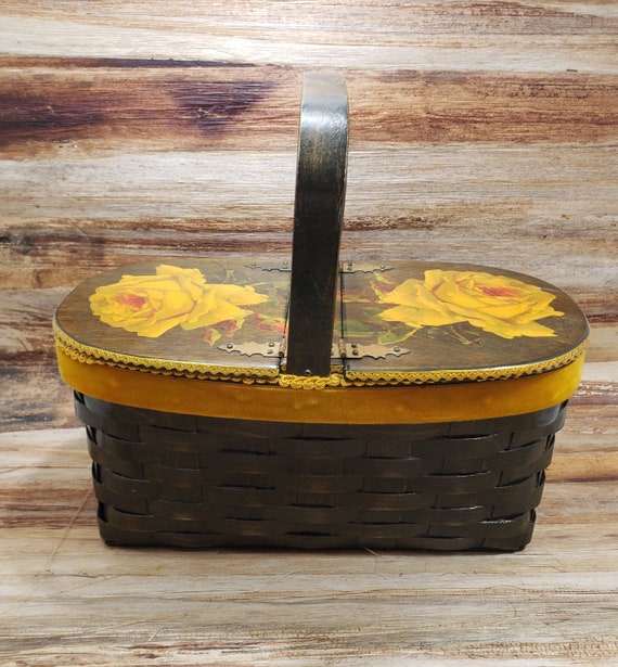 Vintage Woven Basket Purse, 1969, vintage basket , vi… Gem