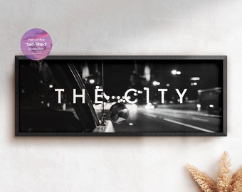 Impresión panorámica inspirada en "The City" de 1975 / Impresión musical - Impresión tipográfica - Arte mural - Impresión de arte moderno - Póster de banda
