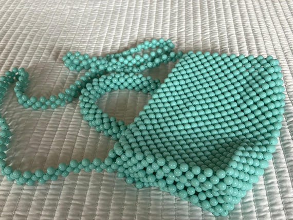 AQUA BEADED HANDBAG View 6