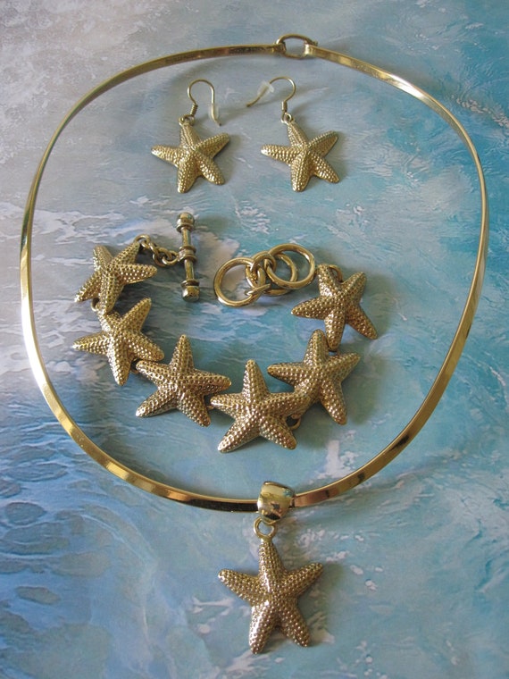 CHARLES ALBERT Gold STARFISH Parure - image 1