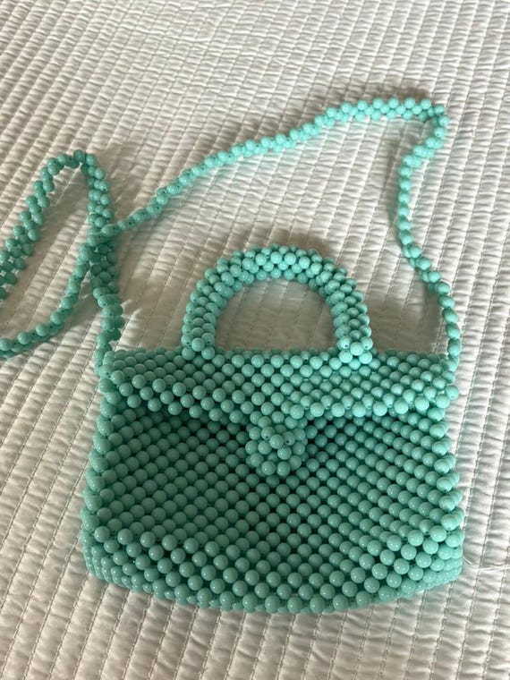 AQUA BEADED HANDBAG View 4