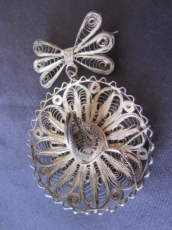 MEXICAN SILVER SOMBRERO Brooch Circa 1930s - image 2