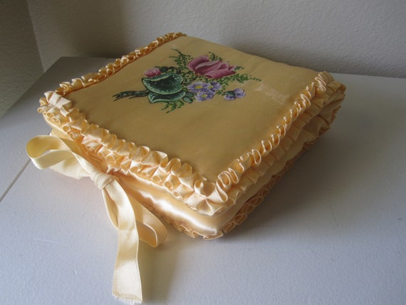 ANTIQUE SATIN PAINTED Travel Pillow Boudoir