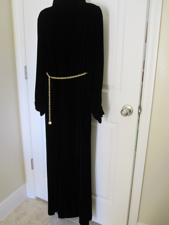 BLACK VELOUR JUMPSUIT 100% Rayon - image 2