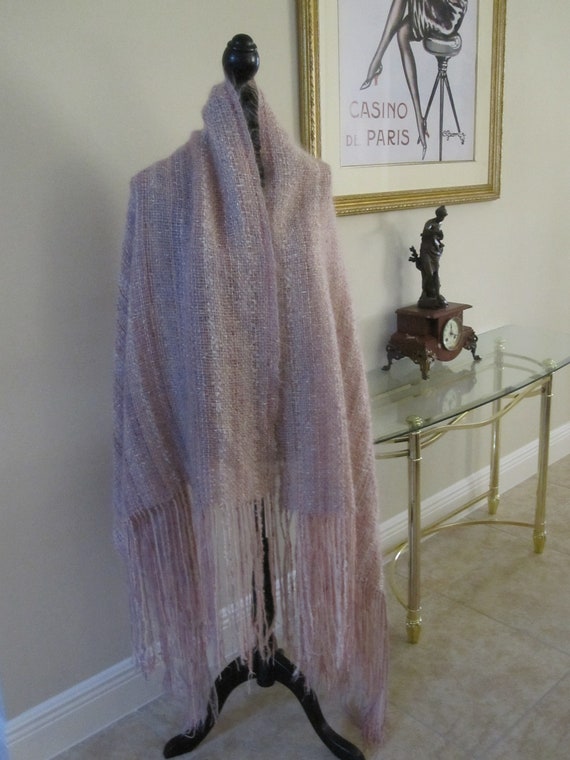 HAND LOOMED WOOL Fringed Wrap