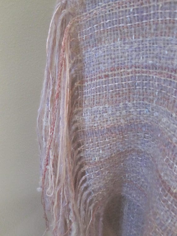 HAND LOOMED WOOL Fringed Wrap - image 4