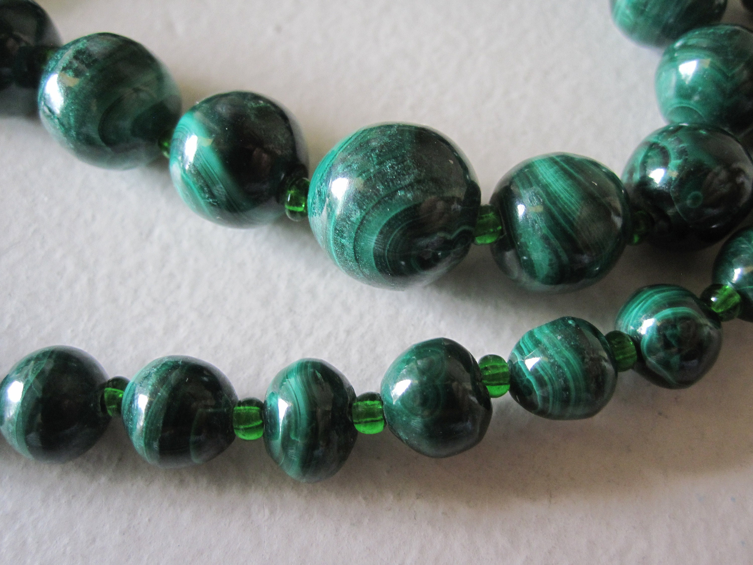 GREEN MALACHITE 20 Inch NECKLACE - Etsy