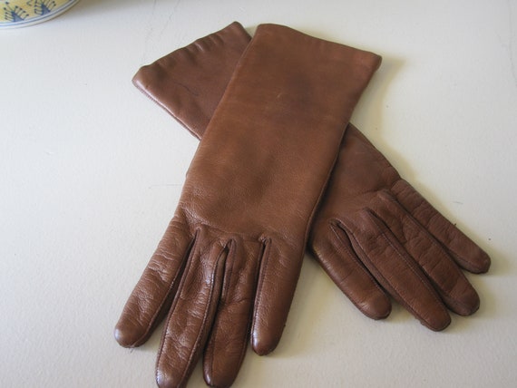 TOFFEE LEATHER LUXURY Gloves Size 6 - image 7