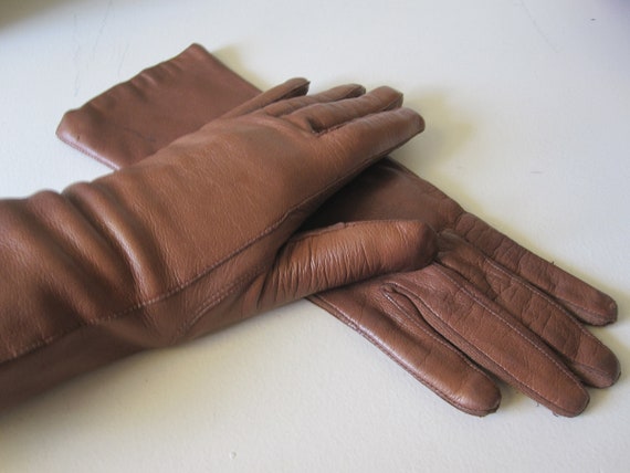 TOFFEE LEATHER LUXURY Gloves Size 6 - image 3