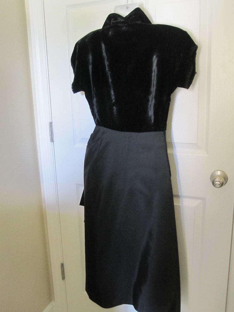 FABULOUS 1950S BLACK Cocktail Dress XS image 7