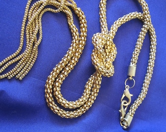 LARIAT Gold Mesh Necklace