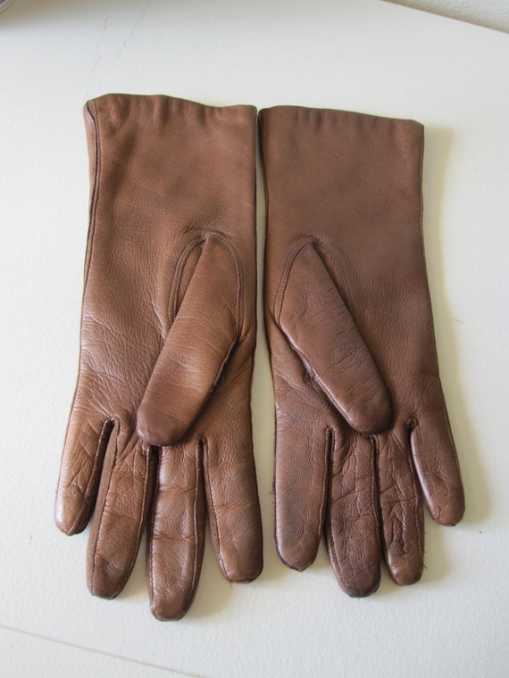 TOFFEE LEATHER LUXURY Gloves Size 6 - image 5