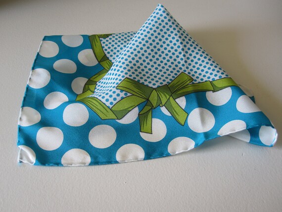 Silk RIBBON POLKA DOT Italian Handkerchief - image 3