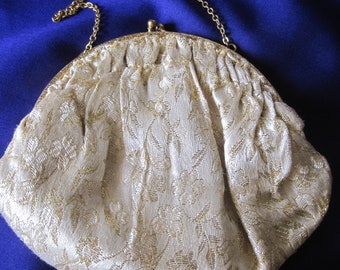 ANTIQUE FRENCH Gold Evening Bag WRISTLET