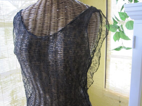 1930s BLACK LACE DRESS