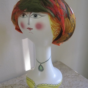 DESIGNER ORANGE FEATHER Hat by Doree&#39; of New York