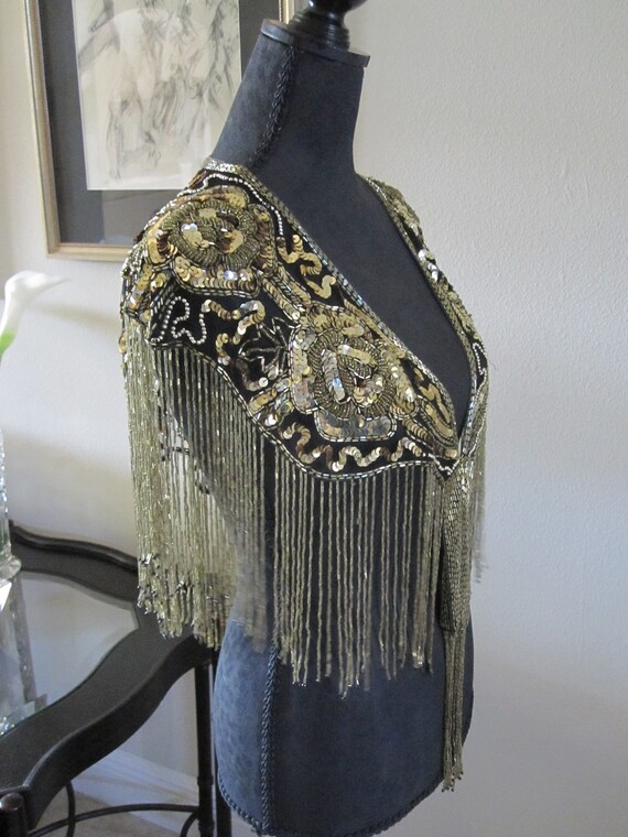 Gold SEQUIN WRAP/COLLAR - image 6