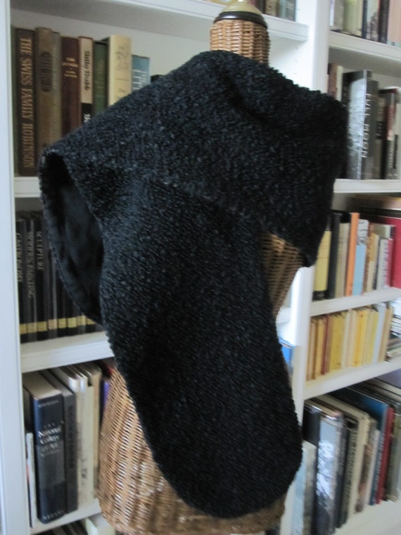 BLACK MOUTON? STOLE Or Long Collar 1940s - image 1