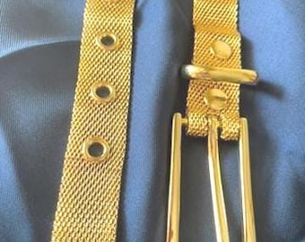 Forstner 1940\'s Pat. Pending Gold Mesh Belt, 31.5\