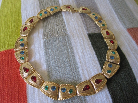 RHINESTONE & GLASS CABOCHON Choker
