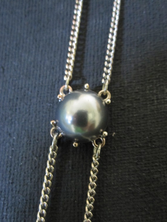 MONET SILVER PEARL Bee Necklace - image 5