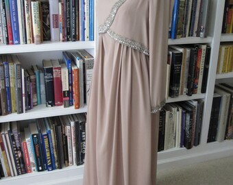 TAUPE BEADED EVENING Kay Kipps New York Gown Size 10
