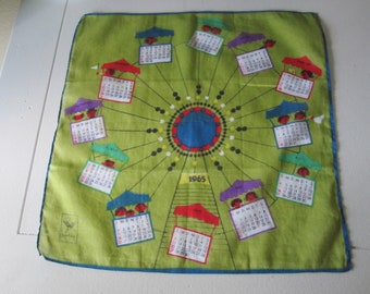 1965 CALENDAR HANDKERCHIEF