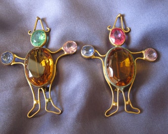 LARGE GLASS CLOWN Brooch