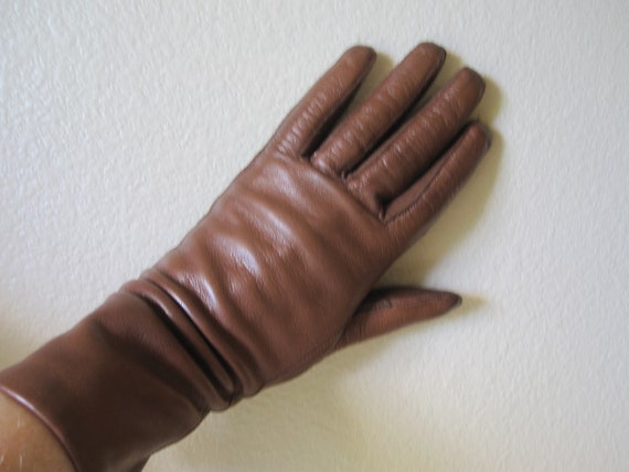 TOFFEE LEATHER LUXURY Gloves Size 6 - image 1