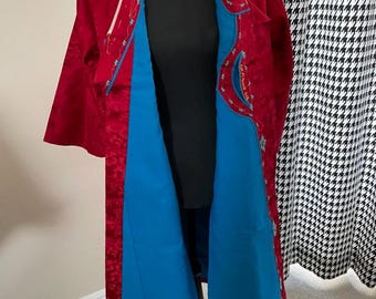 VINTAGE SILK KOREAN Red & Blue Hanbok