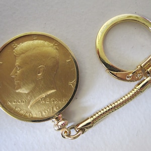 GOLD KENNEDY BICENTENNIAL Half Dollar Key Chain