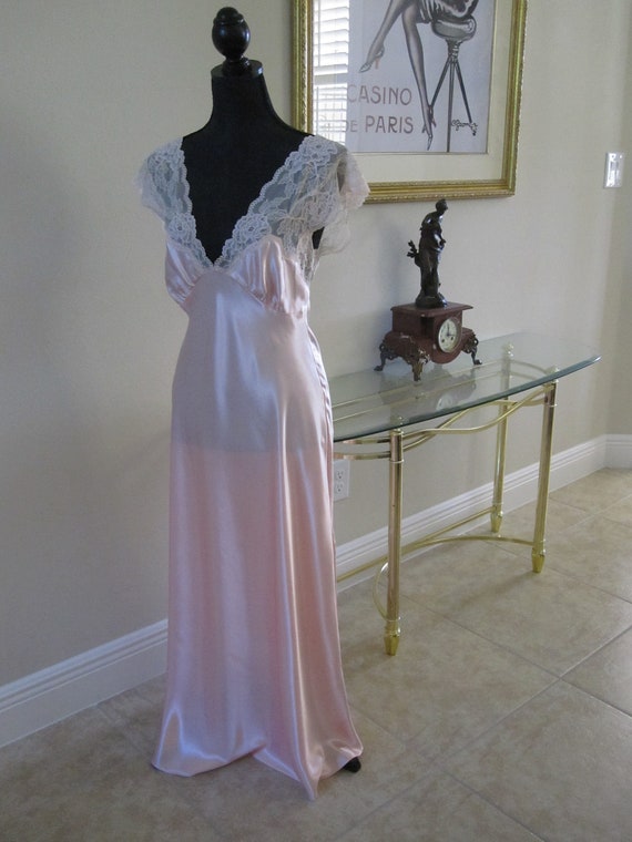 PINK SATIN LACE Gown Lingerie