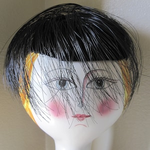 COSTUME PIECE BLACK Hat/Fastener 1950&#39;s