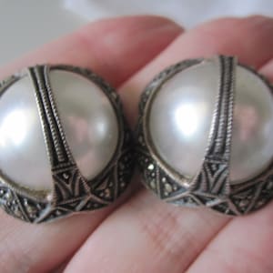 JUDITH JACK PEARL Marcasite Earrings