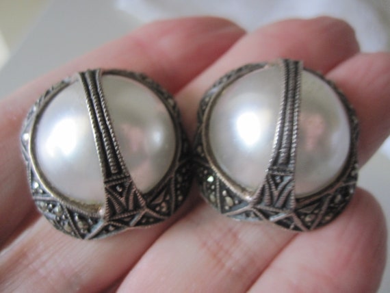 JUDITH JACK PEARL Marcasite Earrings