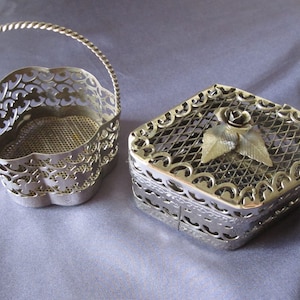 Small Silver TRINKET BOX & BASKET