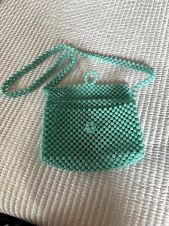 AQUA BEADED HANDBAG View 2