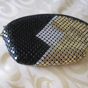 BLACK SILVER &  GOLD Mesh Change Purse