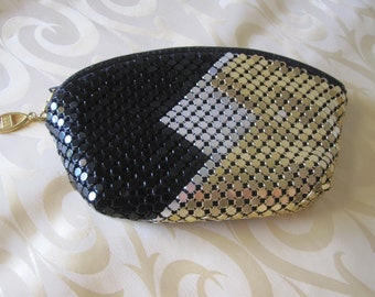 BLACK SILVER &  GOLD Mesh Change Purse