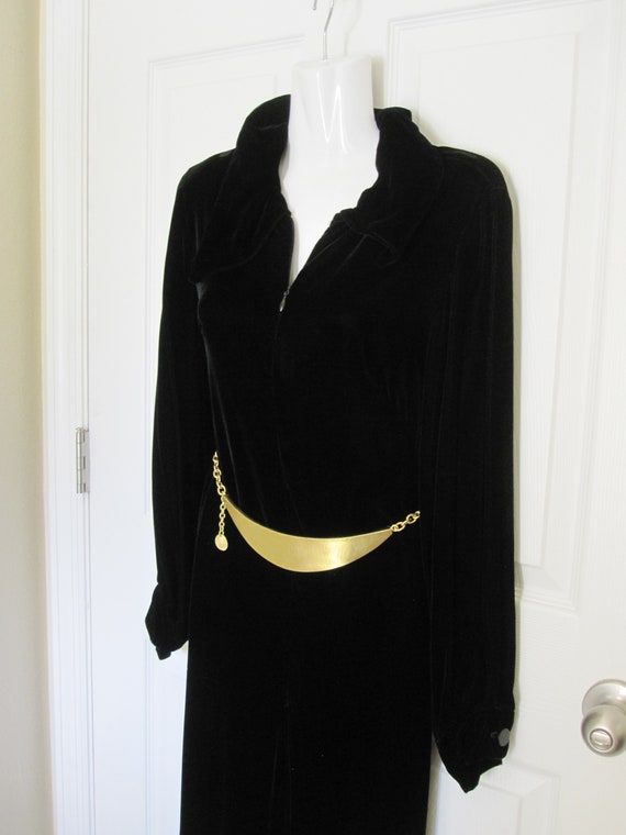 BLACK VELOUR JUMPSUIT 100% Rayon - image 10