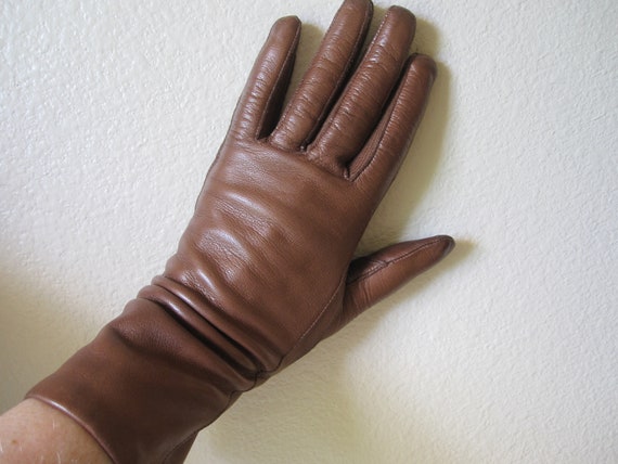 TOFFEE LEATHER LUXURY Gloves Size 6 - image 4