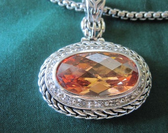 CYTRYNOWY SZKLANY ZDEJMOWANY NASZYJNIK Z WISIOREM Brighton Look