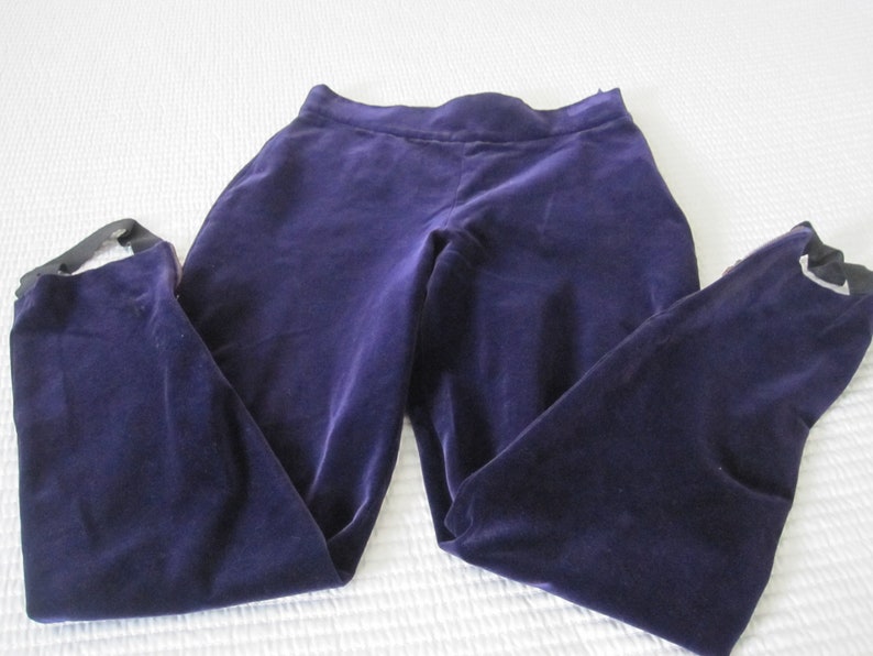 PURPLE VELVET STRETCH Stirrup Pants 1960/'s