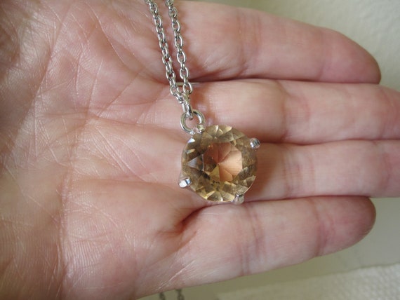 CITRINE GLASS Pendant  Necklace - image 2