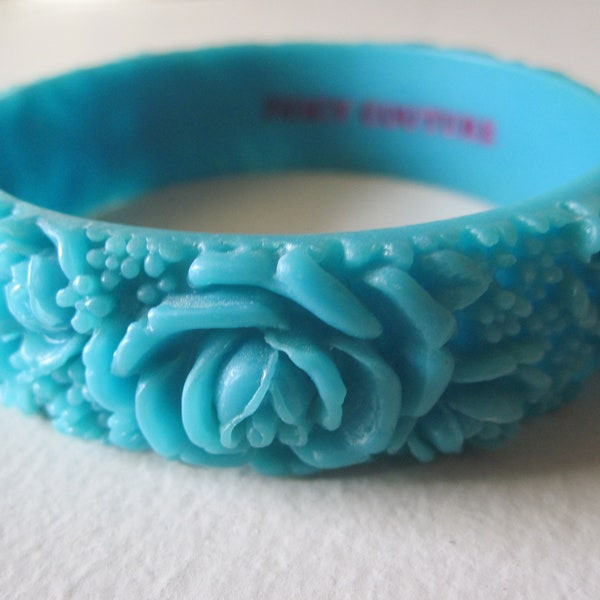 JUICY COUTURE TEAL Carved Bangle Bracelet