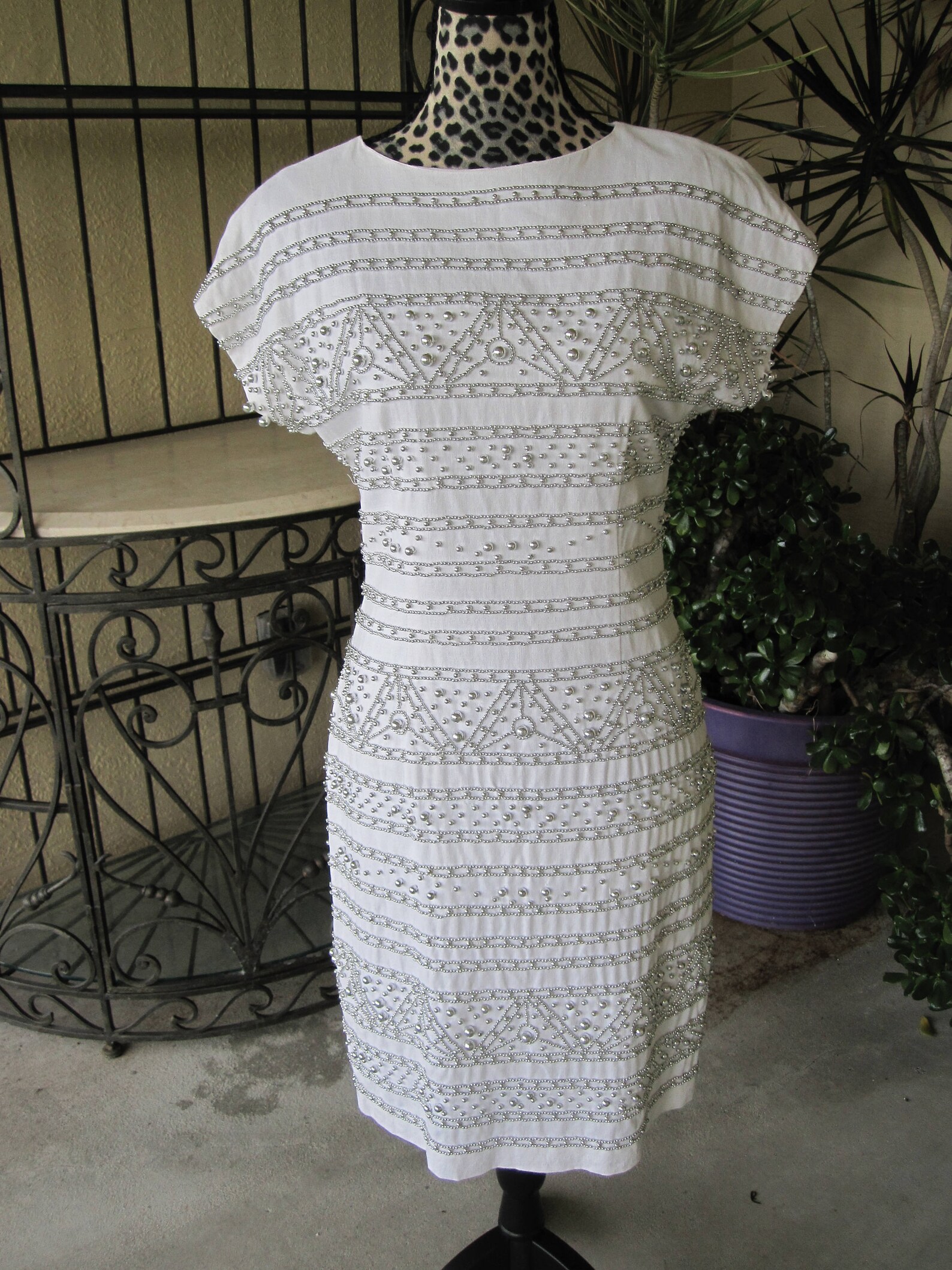 Coven Silver Beaded Dress