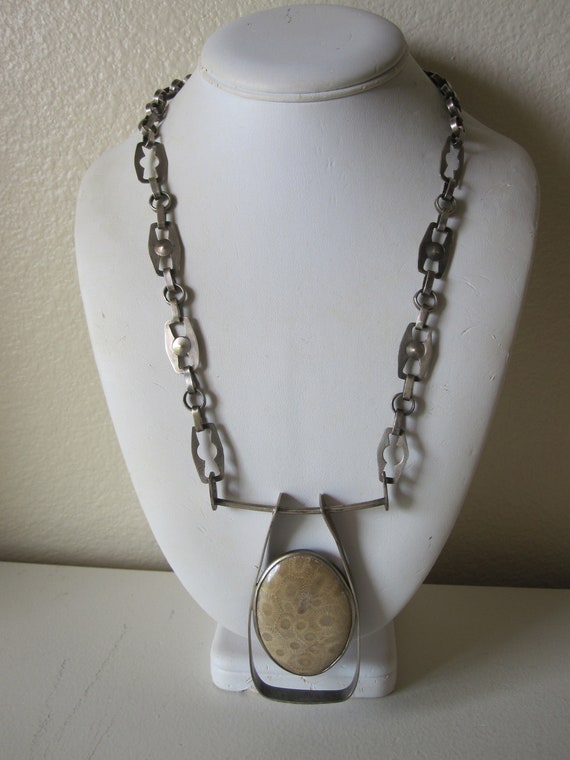PETOSKEY FOSSILIZED CORAL Artisan Pendant Necklace - image 2