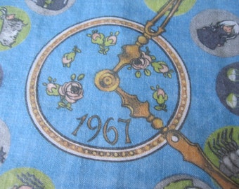 1967 CALENDAR HANDKERCHIEF