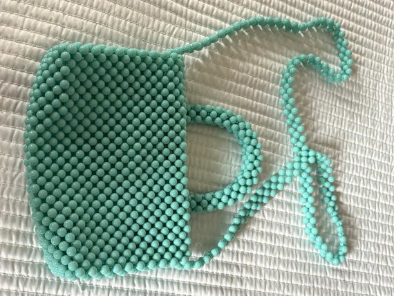 AQUA BEADED HANDBAG View 5